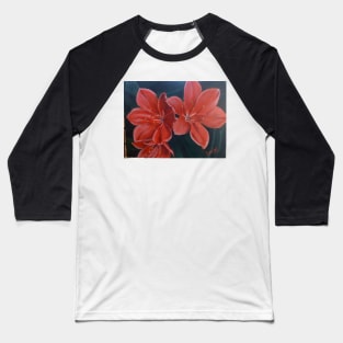 Red Day Lily Baseball T-Shirt